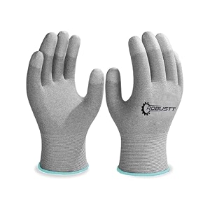 robustt esd grey safety gloves  pack of 1  carbon fibre with anti - static technology  snug fit slip resistant  reusable amp washable gloves  hand gloves for electrical appliances