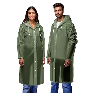 robustt unisex raincoat eva long length with hood - transparent pack of 1  waterproof rain poncho