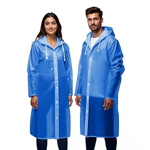 robustt unisex raincoat eva long length with hood - transparent pack of 1  waterproof rain poncho