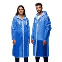 Robustt Unisex Raincoat EVA Long Length With Hood - Transparent (Pack of 1) | Waterproof Rain Poncho