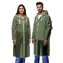 Robustt Unisex Raincoat EVA Long Length With Hood - Transparent (Pack of 1) | Waterproof Rain Poncho