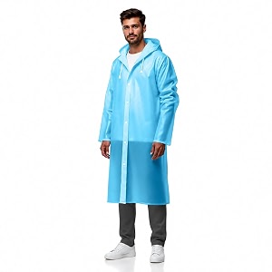 robustt unisex raincoat eva long length with hood - transparent pack of 1  waterproof rain poncho