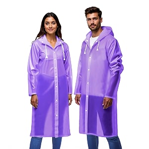 robustt unisex raincoat eva long length with hood - transparent pack of 1  waterproof rain poncho