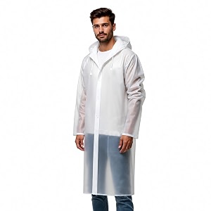 robustt unisex raincoat eva long length with hood - transparent pack of 1  waterproof rain poncho