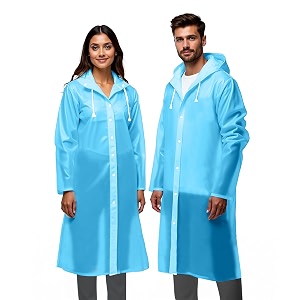 robustt unisex raincoat eva long length with hood - transparent pack of 1  waterproof rain poncho