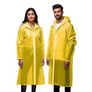 robustt unisex raincoat eva long length with hood - transparent pack of 1  waterproof rain poncho