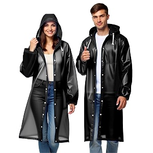 robustt unisex raincoat eva long length with hood - transparent pack of 1  waterproof rain poncho