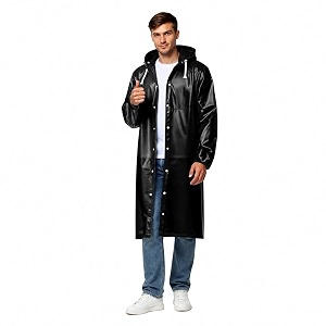 robustt unisex raincoat eva long length with hood - transparent pack of 1  waterproof rain poncho