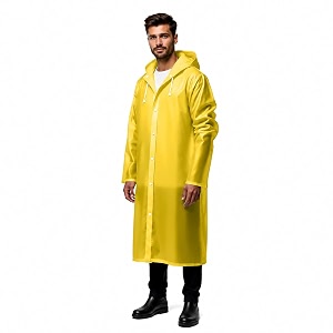 robustt unisex raincoat eva long length with hood - transparent pack of 1  waterproof rain poncho