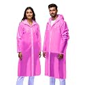 Robustt Unisex Raincoat EVA Long Length With Hood - Transparent (Pack of 1) | Waterproof Rain Poncho