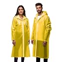 Robustt Unisex Raincoat EVA Long Length With Hood - Transparent (Pack of 1) | Waterproof Rain Poncho