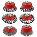 6-Piece, Angle Grinder Wire Wheel, 4 1/2" Angle Grinder Attachments