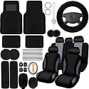 ROCEEI 47 Pcs Car Seat Cover Full Set Car Accessories, Beige