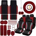 ROCEEI 47 Pcs Car Seat Cover Full Set Car Accessories, Wine Red