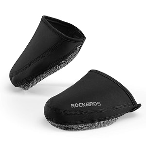rock bros cycling shoe toe covers thermal shoe covers windproof half shoecover for mtb bmx bicycle black