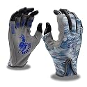 Rock Fish FP2000MSY Mossy Oak Camo Fishing Gloves, Fingerless, Salt & Fresh Water, Aqua, Contoured Palm with Silicone Grip, Large