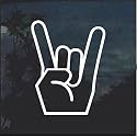 Rock On Hand Sign Decal | White | Made in USA by Stick This! | Sticker for Car or Truck Windows, Laptop, Water Bottle, Tablets etc. | 3.5" x 4.5" |