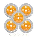 Rock Slab Grinding Disc - 7 inch Glass Cutter Disc (5pcs), Granite Cutting Disc, Diamond Grinder Wheel for Rock Slab, Stone, Tile, Marble, Granite, Glass Diamond Cutting Discs