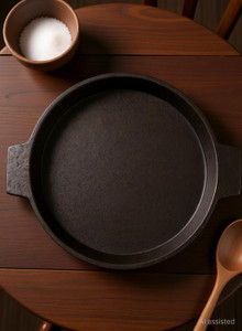 rock tawa cast iron shallow fry  fish  omelet pan 8 inch  pre-seasoned  tawa 22 cm diameter cast iron induction bottom