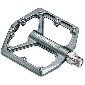 rockbros aluminum mtb pedals wide platform flat pedals with sealed bearings