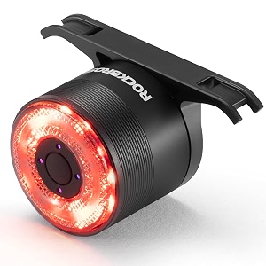 rockbros q1max bicycle tail light automatic lighting smart brake alert backlight rear light light sensor 5 lighting modes 80 hours of lighting ipx6 waterproof usb-c charging tail lamp cycle