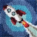 Rocket Fire Arrow Latch Hook Rug Kits for Adults and Kids Beginner Needle Crochet Yarn Kits Embroidery Carpet Hook and Latch Kit Cushion Christmas Home Decoration 30x30cm, XZD060