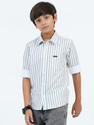 ROCKET SCIENCE Boys Striped Casual Grey Shirt