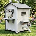 Rockever Plastic Insulated Outdoor Cat House with Escape Door