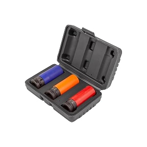 rockforce 3-piece impact socket set  12-inch drive deep sockets 17mm 19mm 21mm color-coded blue orange red with storage case  alloy wheel amp automotive use