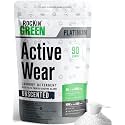 Rockin' Green Active Wear Laundry Detergent Powder &amp; Odor Eliminator for Sportswear &amp; Workout Clothes, Plant-Based Enzymes Target Sweat &amp; Odor, Dermatologist Tested, Unscented, 90 Loads