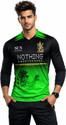 ROCKINRETAILZ Men Printed V Neck Polyester Green