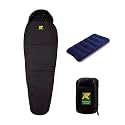 Rocksport Extra Warmth Sleeping Bag for Adults (-7°C to +3°C) | Heavy-Duty, Waterproof & Compact Winter Sleeping Bag for Men & Women | Thick Fleece-Lined Camping & Trekking Sleep Bag (Black)