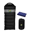 Rocksport Karakoram -5 Degree C to +5 Degree C Sleeping Bag for Adults,Camping, Hiking, Indoor & Outdoor with Extra Fur Lining for Winters l Free Air Pillow & Adventure Pass(Black)