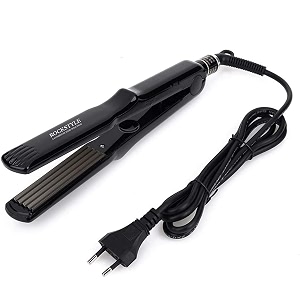 rockstyle at-8212b hair crimper for women electric 4x protection crimp amp style hair styler