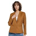 ROCKSY Black Smart Casual Formal Blazer for Female, Regular Fit Stylish Blazer for Women