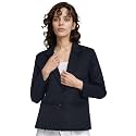 ROCKSY Black Smart Casual Formal Blazer for Female, Regular Fit Stylish Blazer for Women