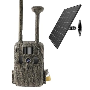 rocktech t9 4g trail camera with solar panel 27k video 14mp photos ir night vision gps 035s trigger speed ip66 waterproof live view remote app access for wildlife farm and forest security