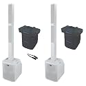 Rockville Titan Array System V2 White Bundle: 10" 3200W Peak Powered Column Speakers, Dual Subs, RCXFM20E-B 20' Female to Male XLR Mic Cable Black 100% Copper, 3 Items