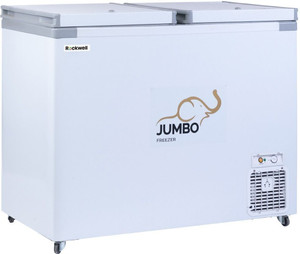 rockwell 350 l double door standard deep freezer white sfr350dd3s-o 5 star
