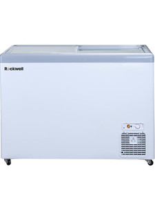 rockwell 350 l double door standard deep freezer white sfr350 glass top 346 l standard deep freezer 5 star