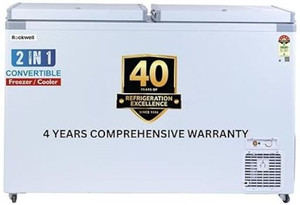 rockwell 450 l double door standard deep freezer white sfr450ddu-5s 5 star