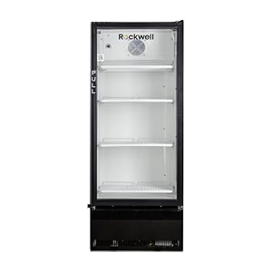 rockwell rvc300b visi cooler single glass door internal led heavy-duty cooling dynamic cooling black 4-year warranty