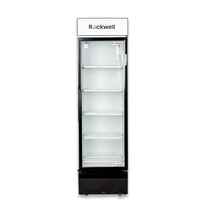 rockwell rvc550b visi cooler single glass door internal led heavy-duty cooling black 4-year warranty