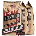 Rockwood Natural Lump Charcoal – Hardwood Lump Charcoal - 20 lbs, 3 Packs