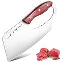 ROCOCO Effort Saving Meat Cleaver - Red Wood Easy Handle Chef Knife