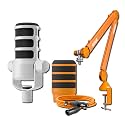 Rode PodMic White Podcast Microphone Bundle with PSA1+ Boom Arm