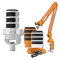 Rode PodMic USB White with Orange PSA1+ Arm - Podcast Equipment Bundle