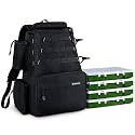 Rodeel Fishing Tackle Backpack with 4 Tackle Tray, 2 Fishing Rod Holders, Large Storage, Water Resistant & Weatherproof Backpack for Trout Fishing Outdoor Sports Camping Hiking