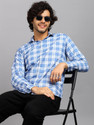 RODEIZ Men Striped Casual Blue Shirt