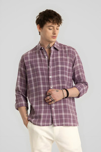 RODEIZ Men Striped Casual Pink Shirt